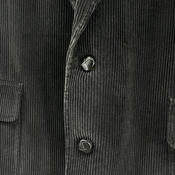 David Taylor Mens Black/Brown Corduroy Two Button‎ Sports Coat Blazer Size 48R - Picture 3 of 14